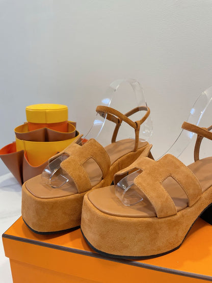JAM 30 SANDAL IN CINNAMON BROWN SUEDE