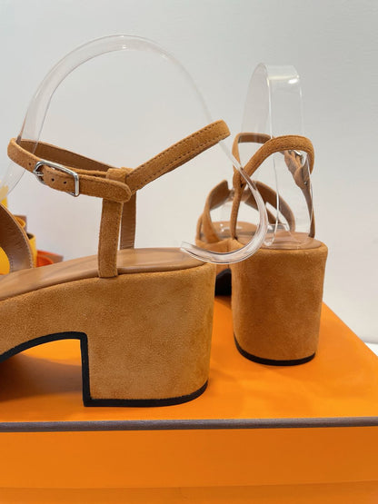 JAM 30 SANDAL IN CINNAMON BROWN SUEDE