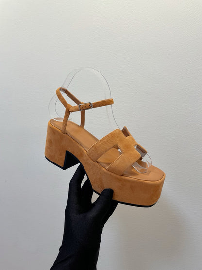 JAM 30 SANDAL IN CINNAMON BROWN SUEDE