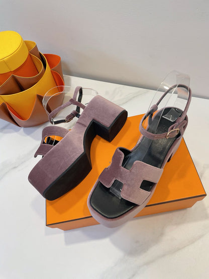 JAM 30 SANDAL IN ROSY BROWN VELVET