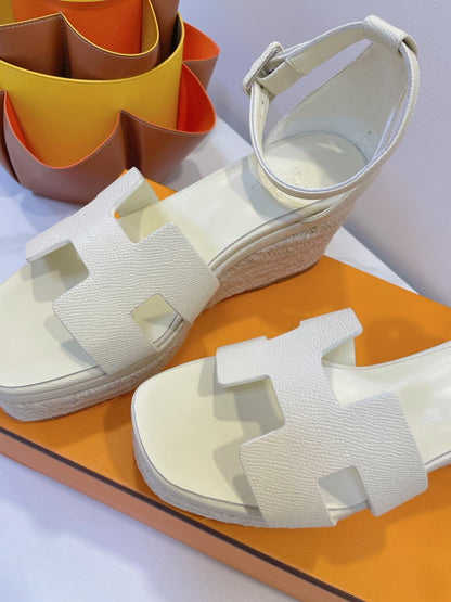 ELDA ESPADRILLE IN WHITE CREAM EPSOM CALFSKIN