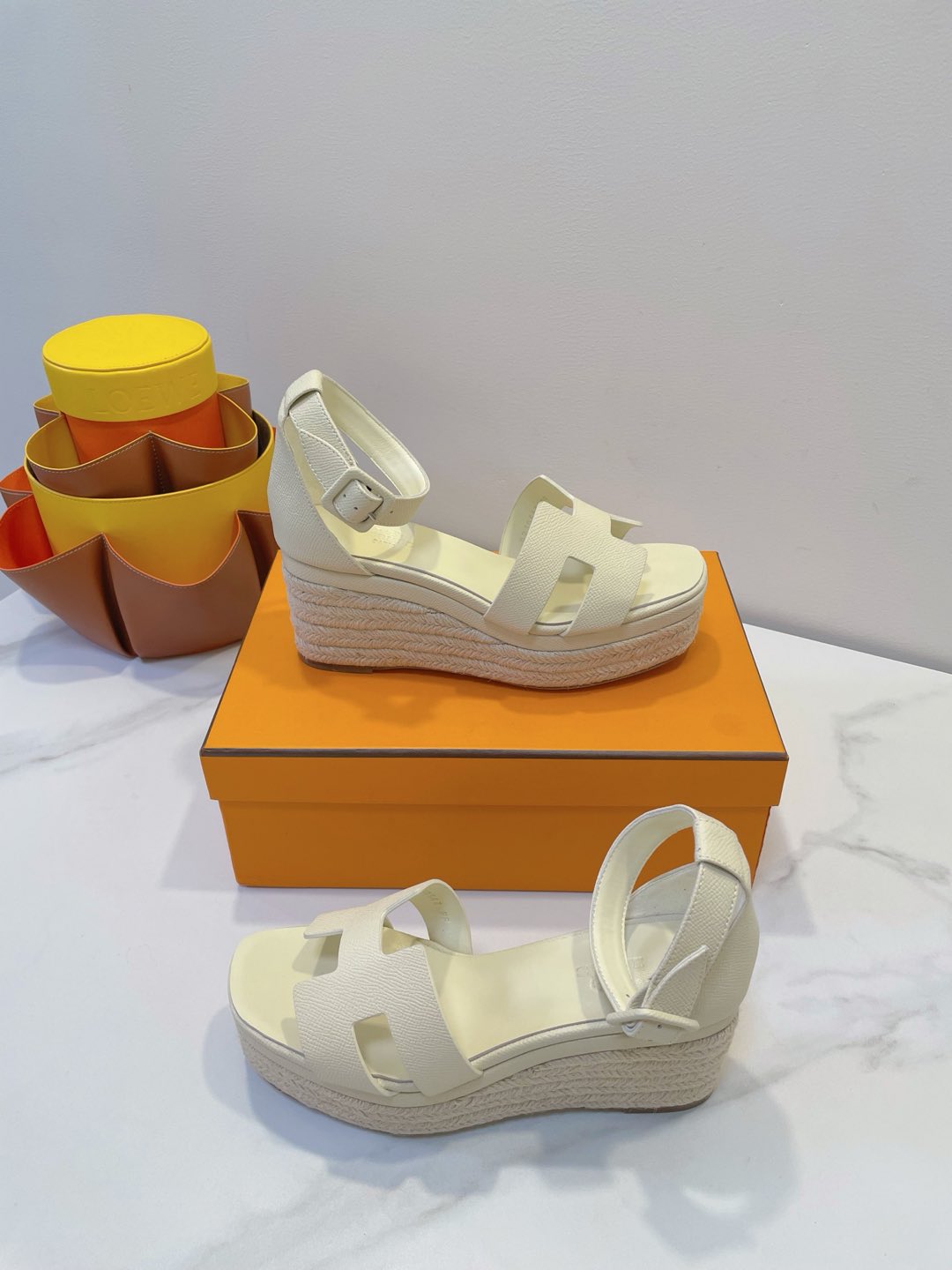 ELDA ESPADRILLE IN WHITE CREAM EPSOM CALFSKIN