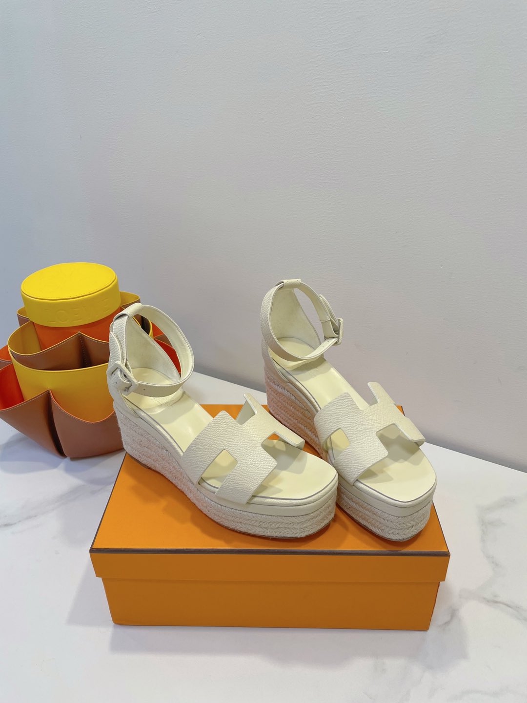 ELDA ESPADRILLE IN WHITE CREAM EPSOM CALFSKIN