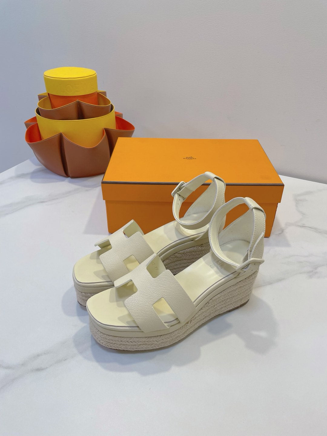 ELDA ESPADRILLE IN WHITE CREAM EPSOM CALFSKIN