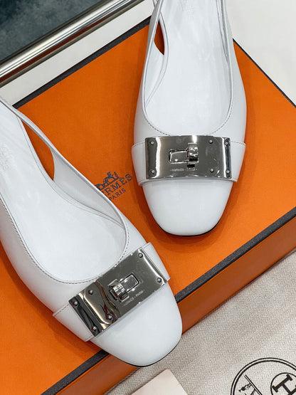INNOCENTE SLINGBACK WHITE CALFSKIN