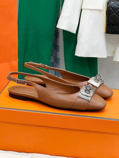 INNOCENTE SLINGBACK CARAMEL CALFSKIN