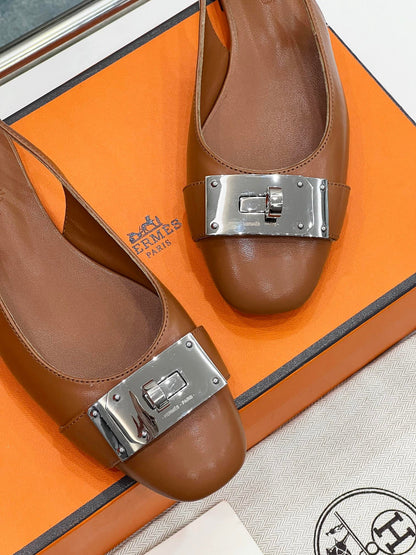 INNOCENTE SLINGBACK CARAMEL CALFSKIN