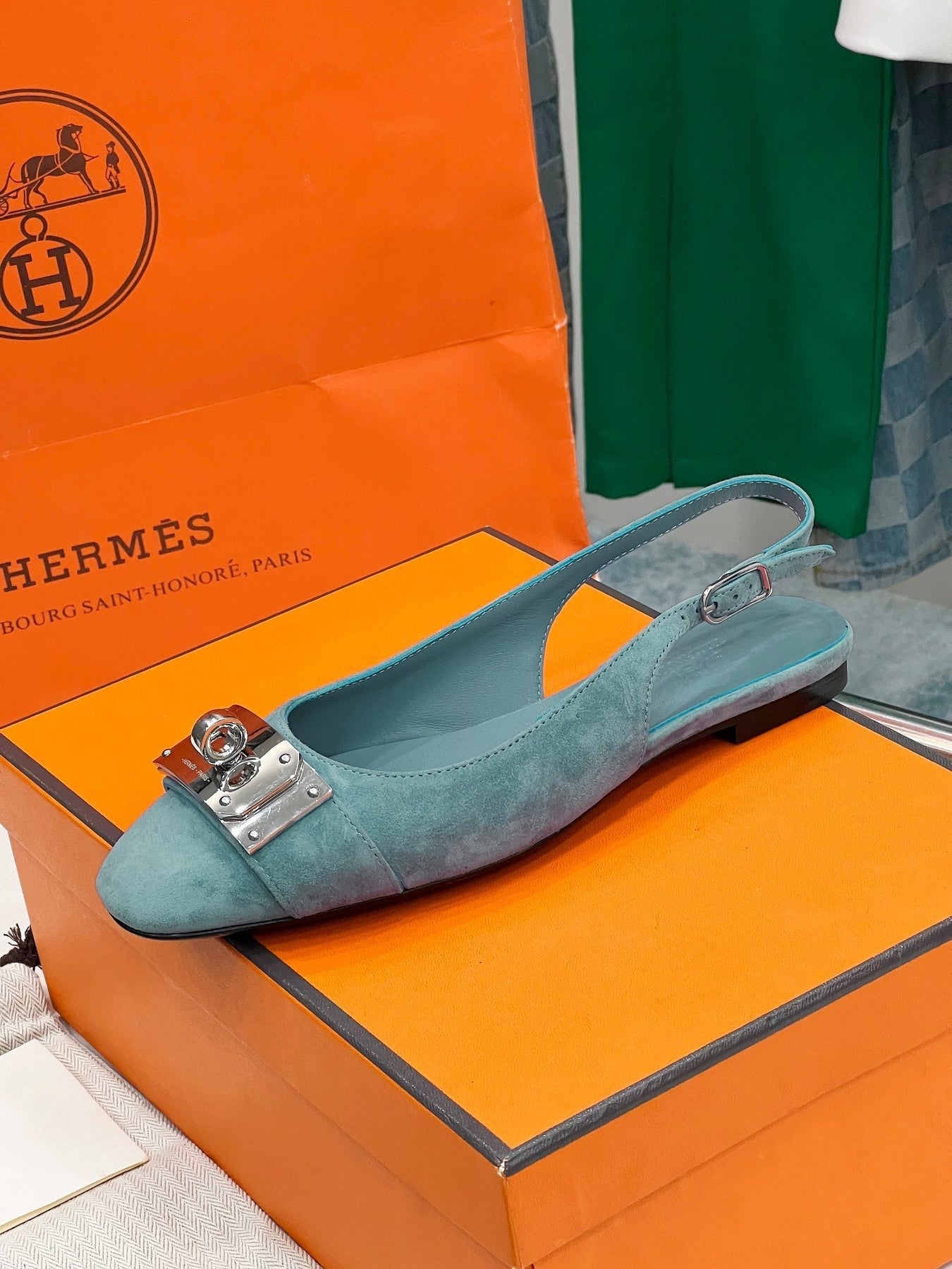 INNOCENTE SLINGBACK TEAL SUEDE