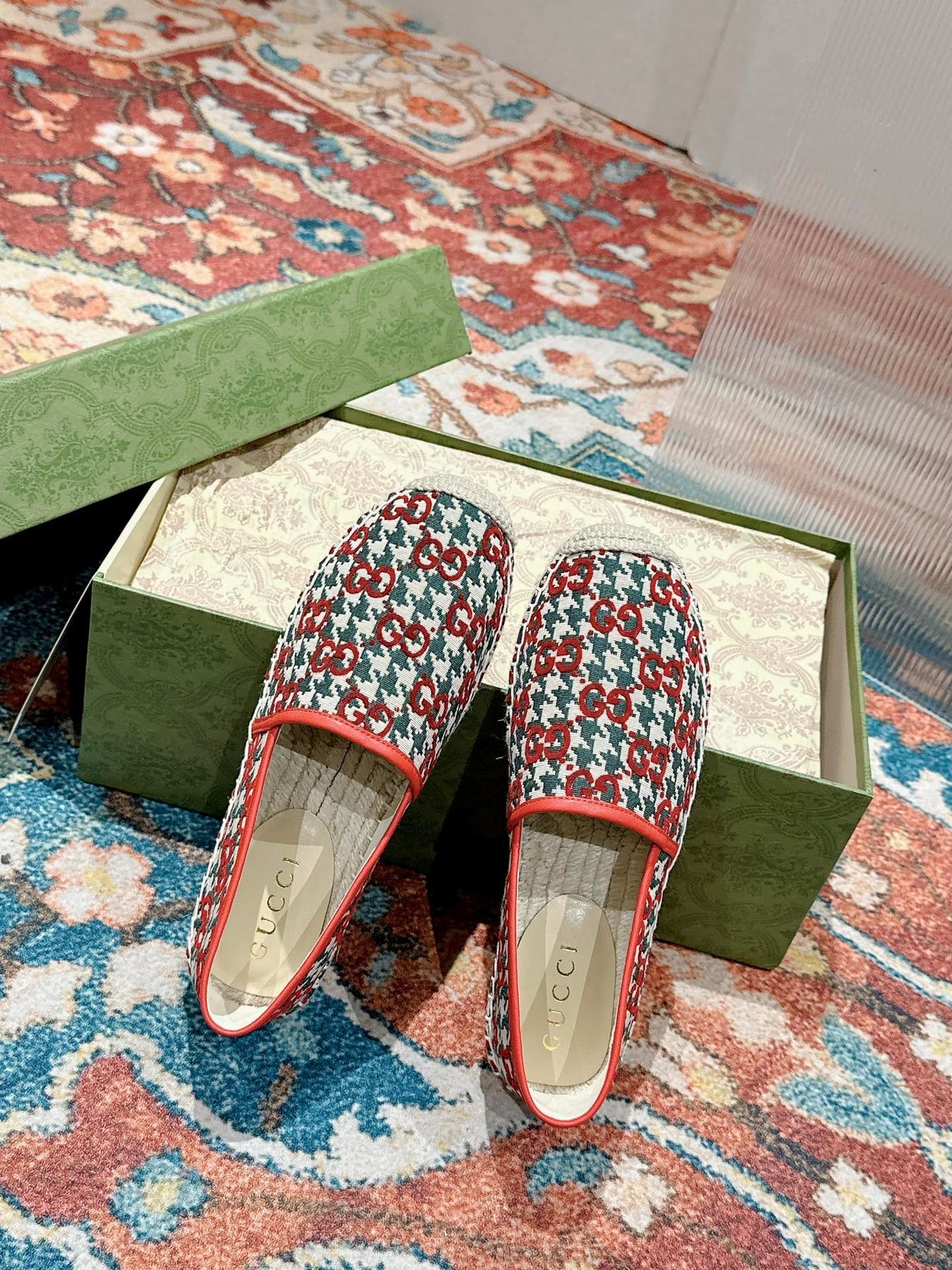 GG ESPADRILLE LOAFER CRIMSON AND OCEAN CANVAS
