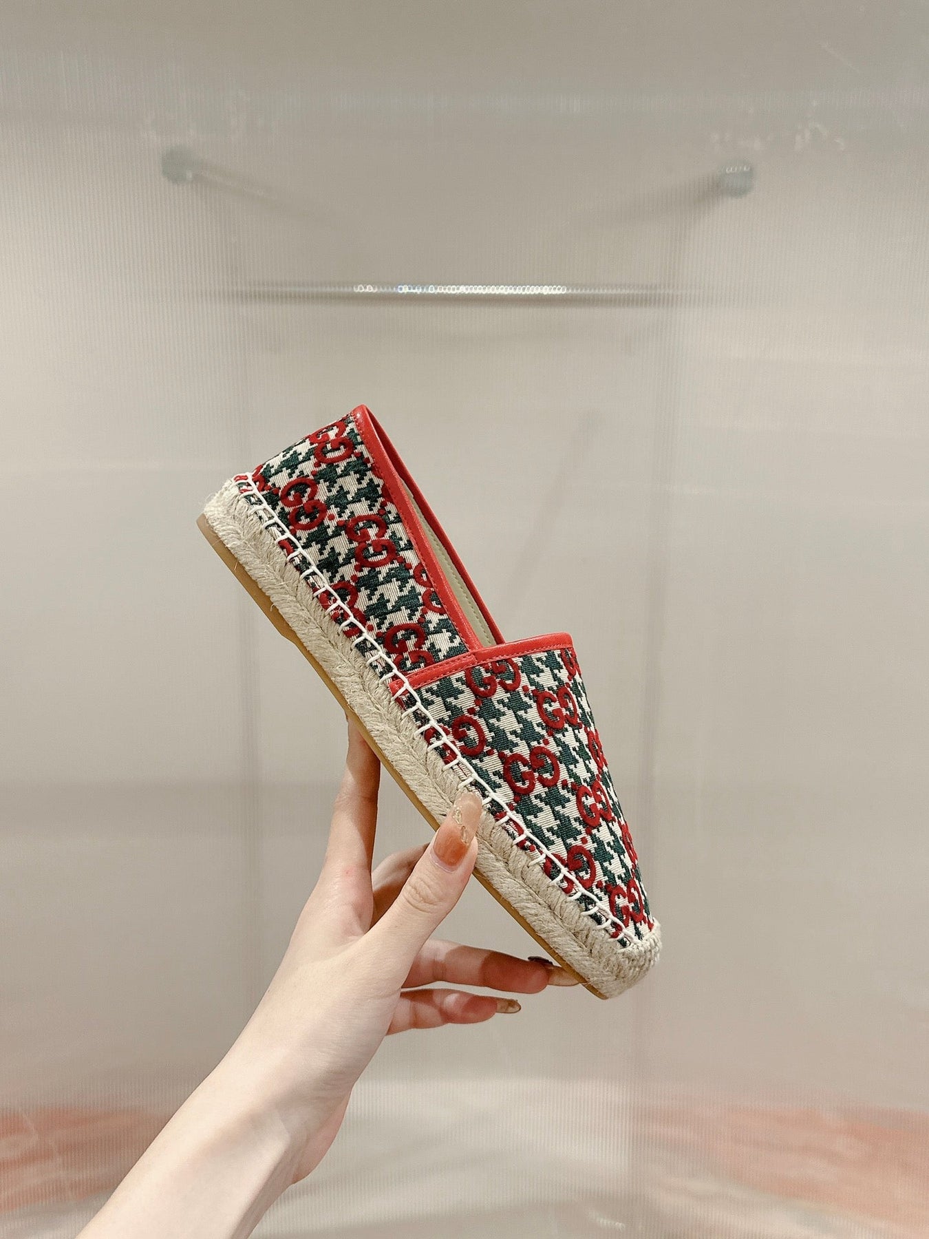 GG ESPADRILLE LOAFER CRIMSON AND OCEAN CANVAS