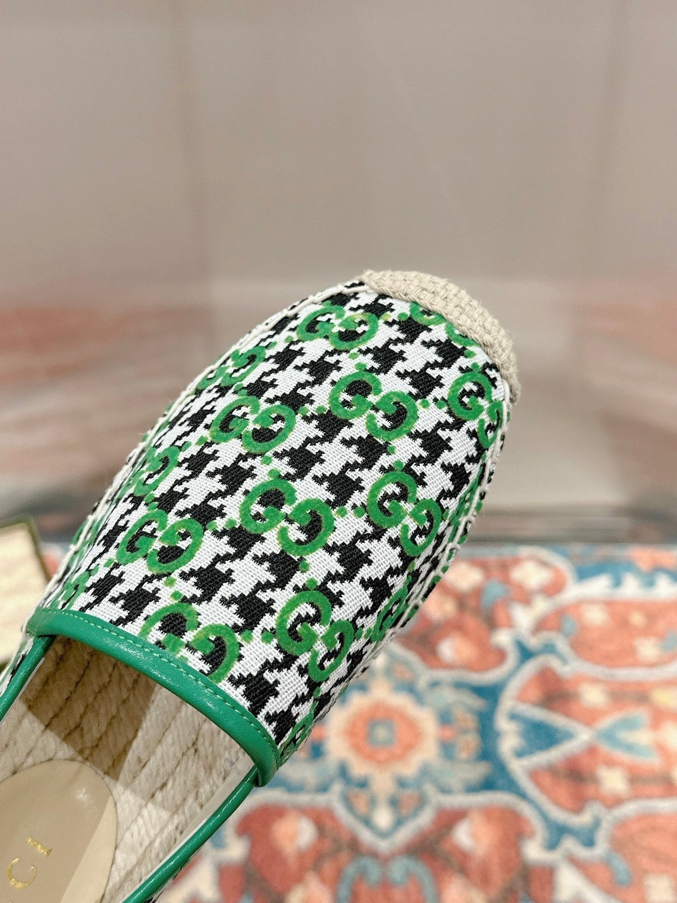 GG ESPADRILLE LOAFER GREEN CANVAS