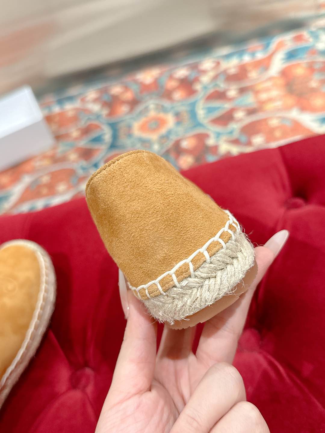 ESPADRILLES PEANUT BROWN SUEDE EMBOSSED LOGO