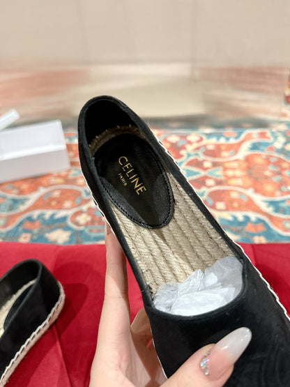 ESPADRILLES BLACK SUEDE EMBOSSED LOGO