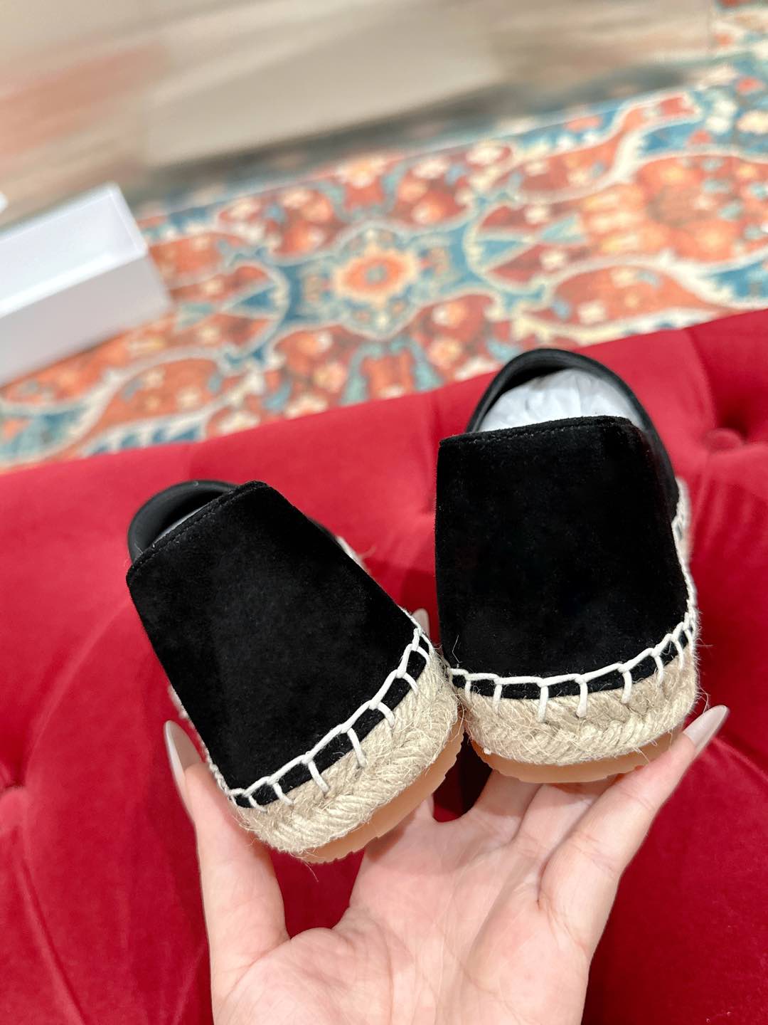 ESPADRILLES BLACK SUEDE EMBOSSED LOGO