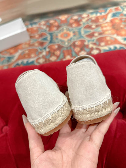ESPADRILLES WHITE SUEDE EMBOSSED LOGO