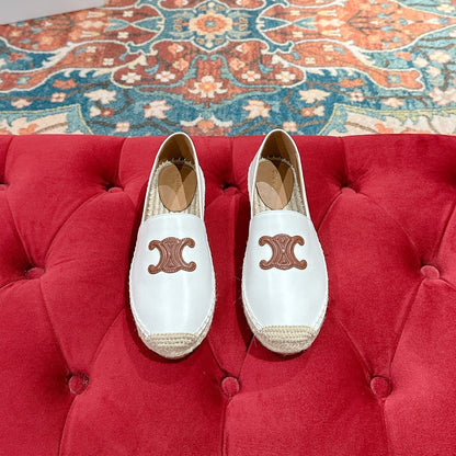 ESPADRILLES WHITE LAMBSKIN BROWN TRIOMPHE