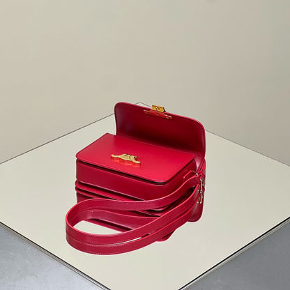 MINI CLAUDE 22 SHINY CALFSKIN CHERRY RED