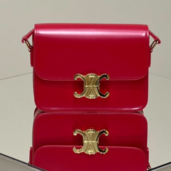 MINI CLAUDE 22 SHINY CALFSKIN CHERRY RED