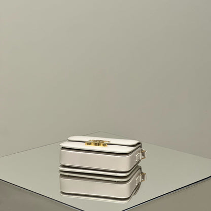 MINI CLAUDE 22 SHINY CALFSKIN WHITE