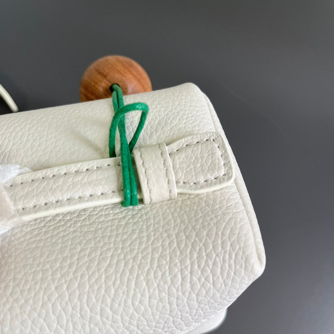 EXTRA POCKET L12 IN WHITE CALFSKIN WITH SILVER HARDWARE