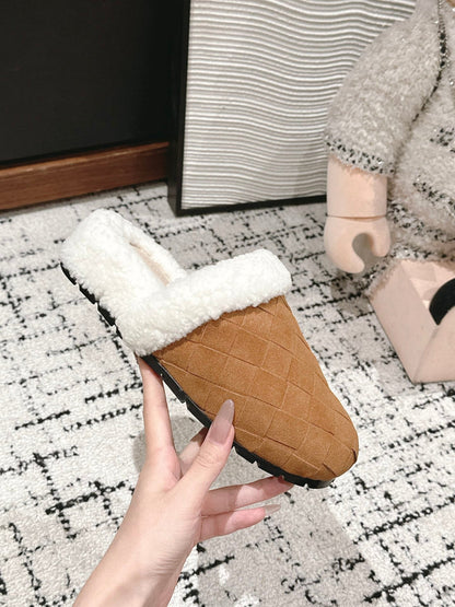 REGGIE SLIPPER IN BRONZE BROWN SUEDE AND SHEARLING LINING