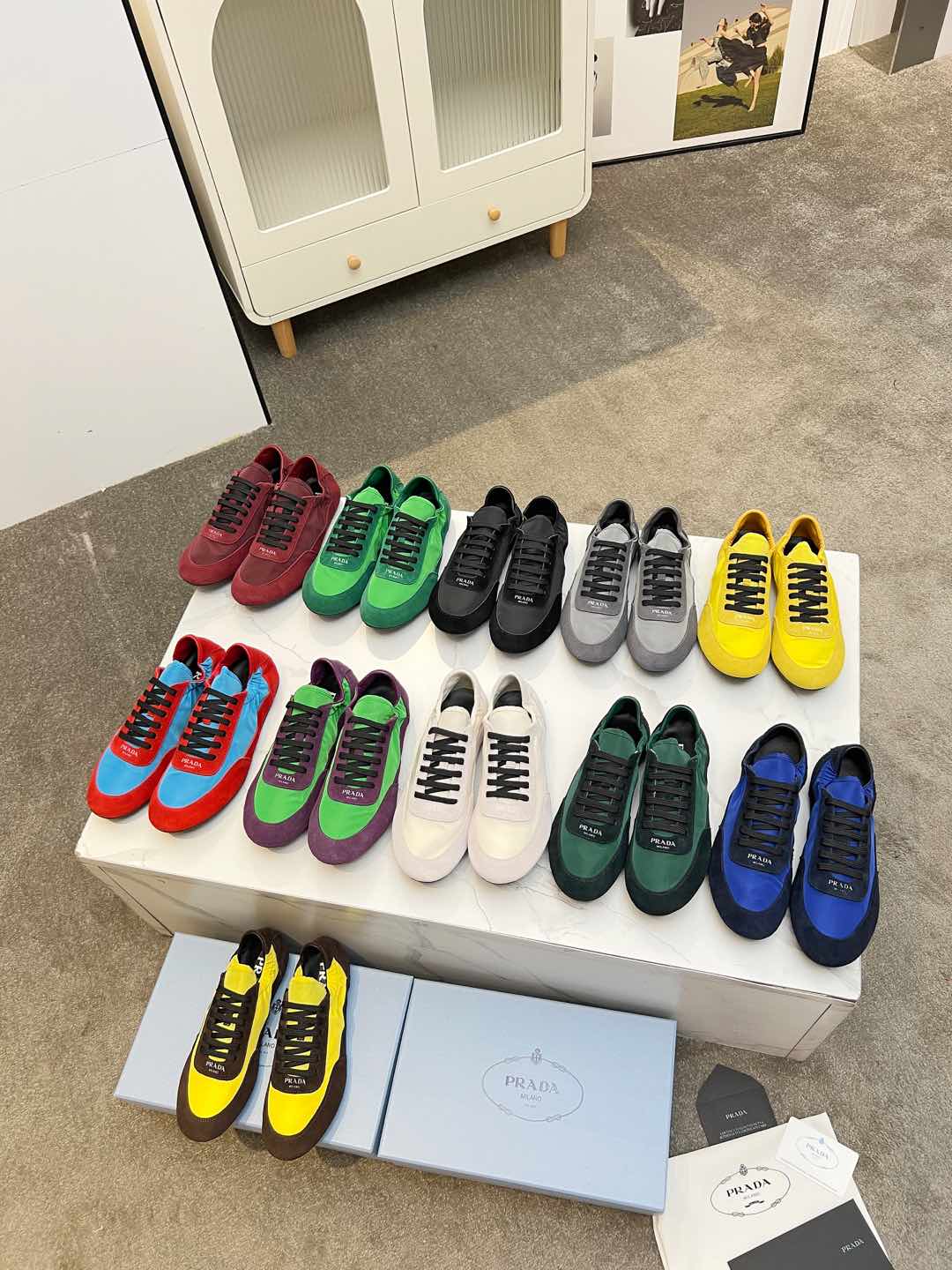 COLLAPSE SNEAKERS IN BLACK SUEDE AND FOREST GREEN NYLON