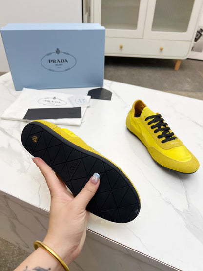 COLLAPSE SNEAKERS IN YELLOW SUEDE AND NYLON