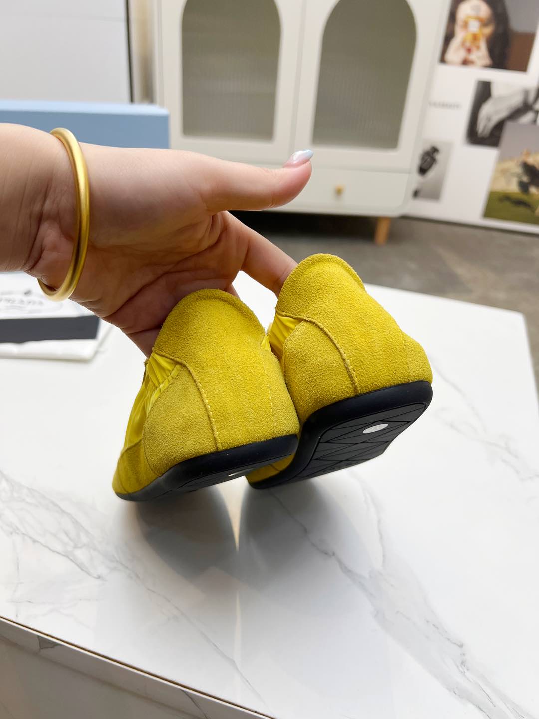 COLLAPSE SNEAKERS IN YELLOW SUEDE AND NYLON