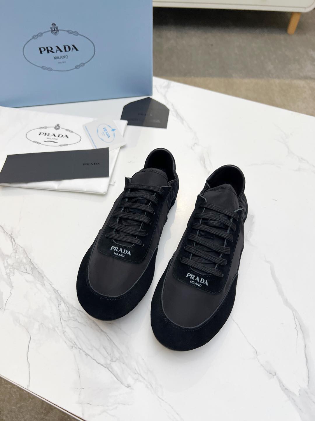 COLLAPSE SNEAKERS IN BLACK SUEDE AND NYLON