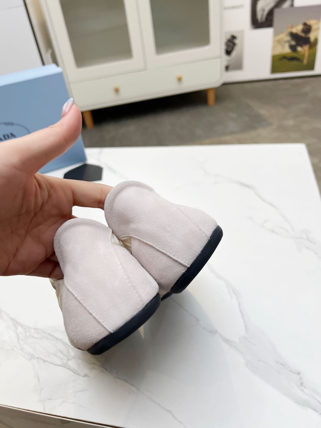 COLLAPSE SNEAKERS IN BEIGE SUEDE AND NYLON