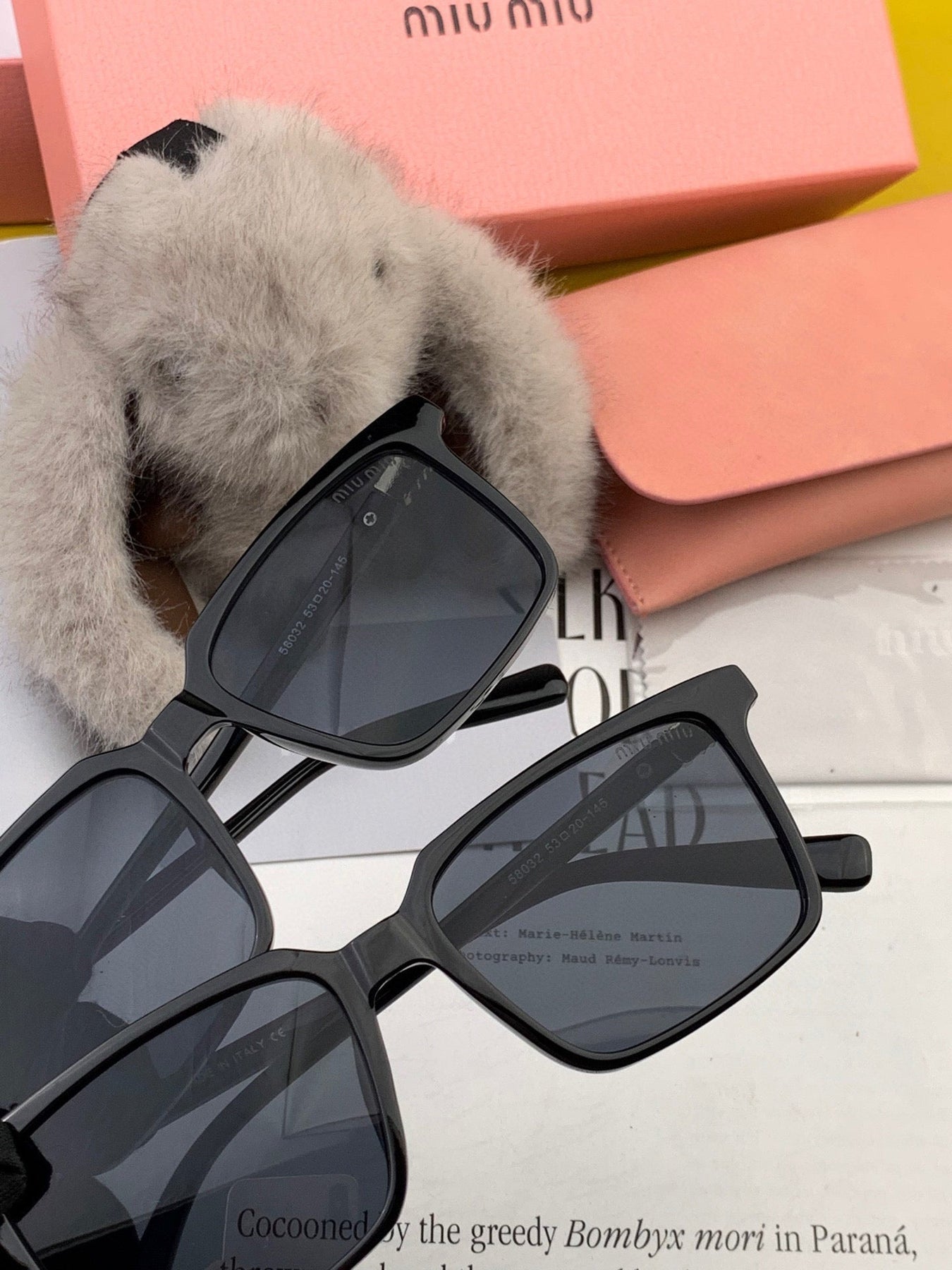 GLIMPSE SQUARE SUNGLASSES 555823 IN BLACK ACETATE