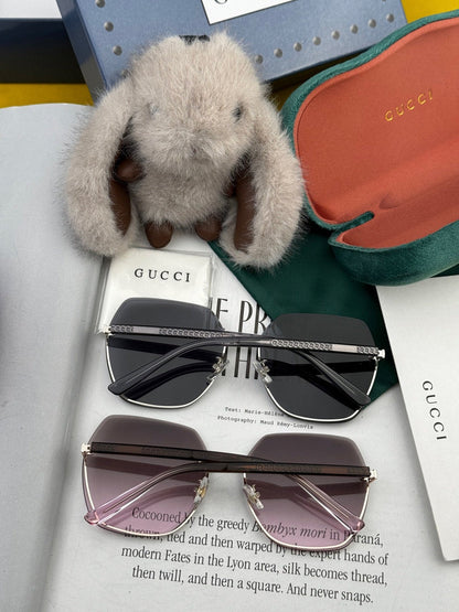 RECTANGULAR FRAME SUNGLASSES G0638 IN METAL AND ACETATE