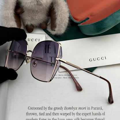 OVERSIZED RECTANGULAR FRAME SUNGLASSES G1641 IN METAL