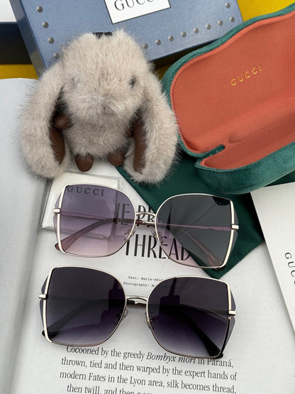 OVERSIZED RECTANGULAR FRAME SUNGLASSES G1641 IN METAL