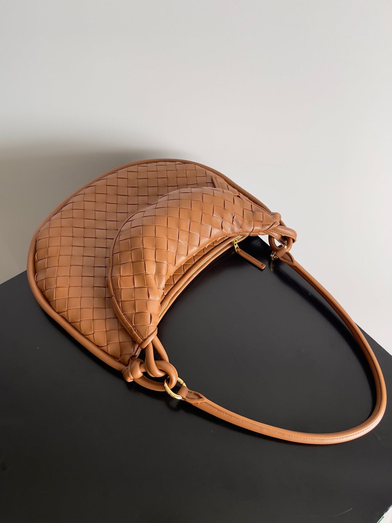 MEDIUM GEMELLI SHOULDER BAG 36 IN BROWN LAMBSKIN