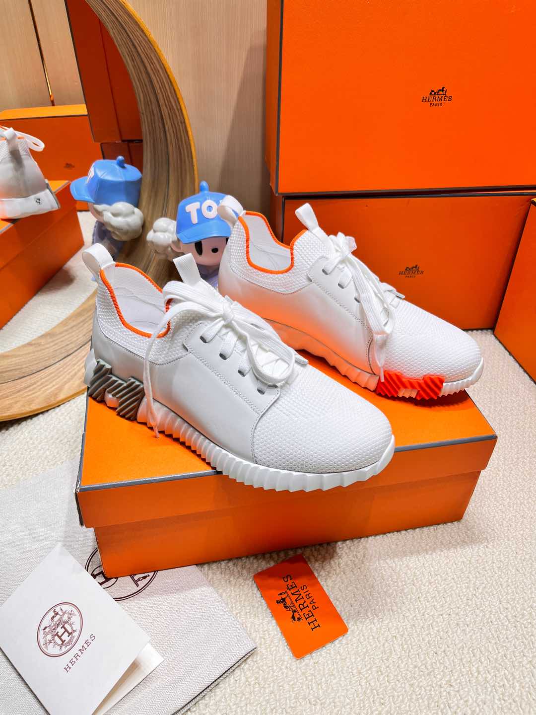 DEPART SLIP-ON SNEAKER IN FULL WHITE KNIT AND CALFSKIN