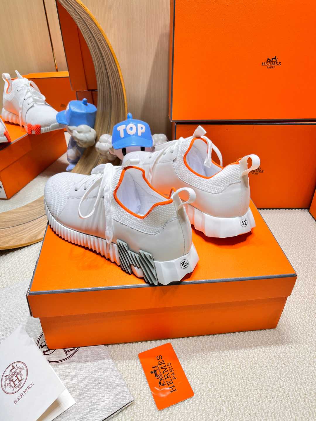 DEPART SLIP-ON SNEAKER IN FULL WHITE KNIT AND CALFSKIN