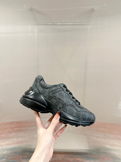 GG RHYTON TRAINER CHARCOAL CALFSKIN