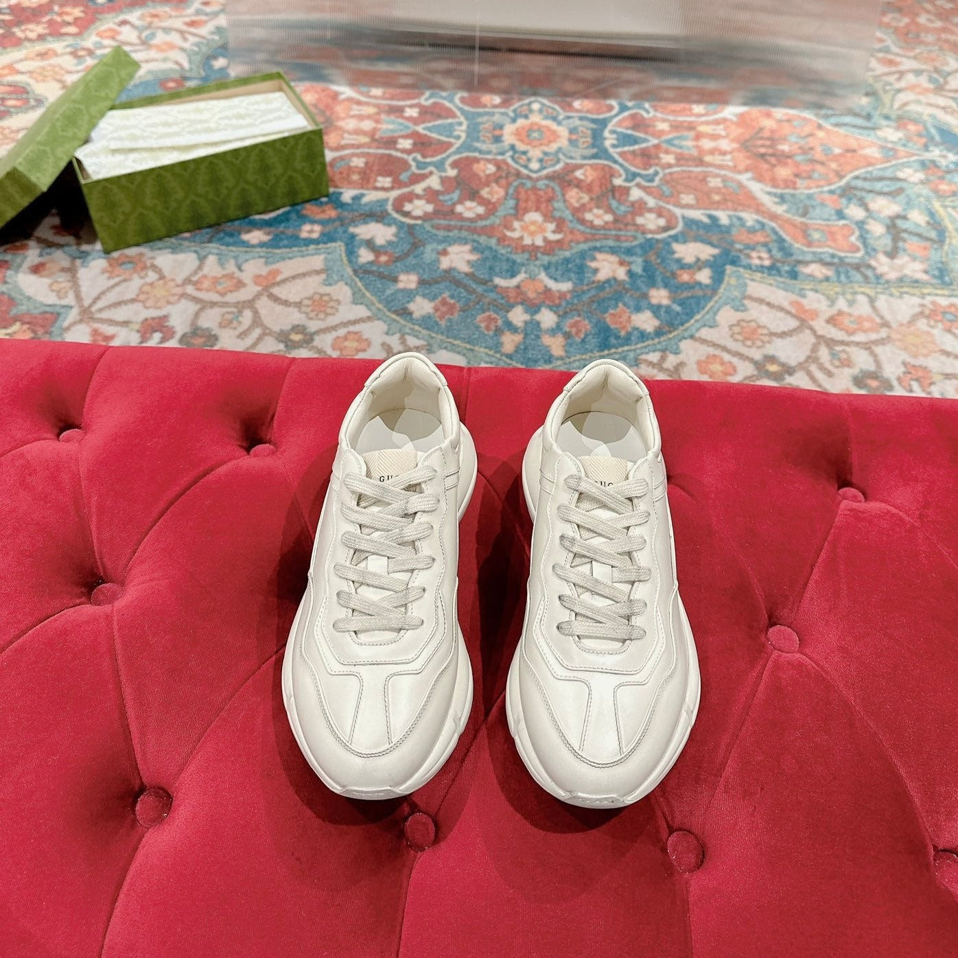 GG RHYTON TRAINER WHITE CALFSKIN