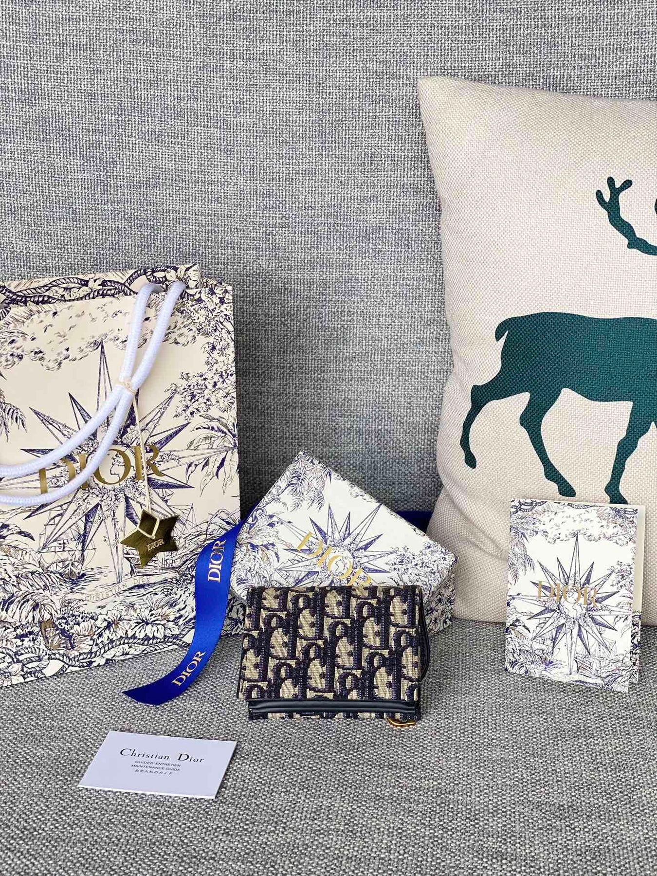 SADDLE LOTUS WALLET 11 IN BLACK MONOGRAM OBLIQUE JACQUARD