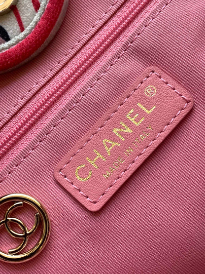 CC CLASSIC LARGE 38 TOTE IN LIGHT PINK MIX COLORFUL CANVAS