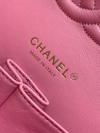 CC MEDIUM 25 CLASSIC BAG IN LIGHT PINK MIX BLACK WOOL TWEED