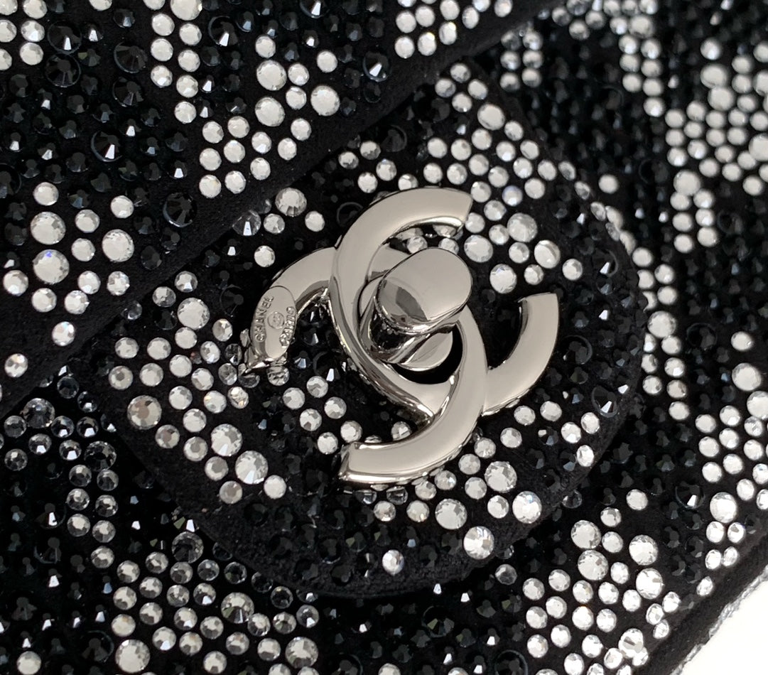 CC 21 EVENING BAG IN BLACK MIX SILVER CALFSKIN