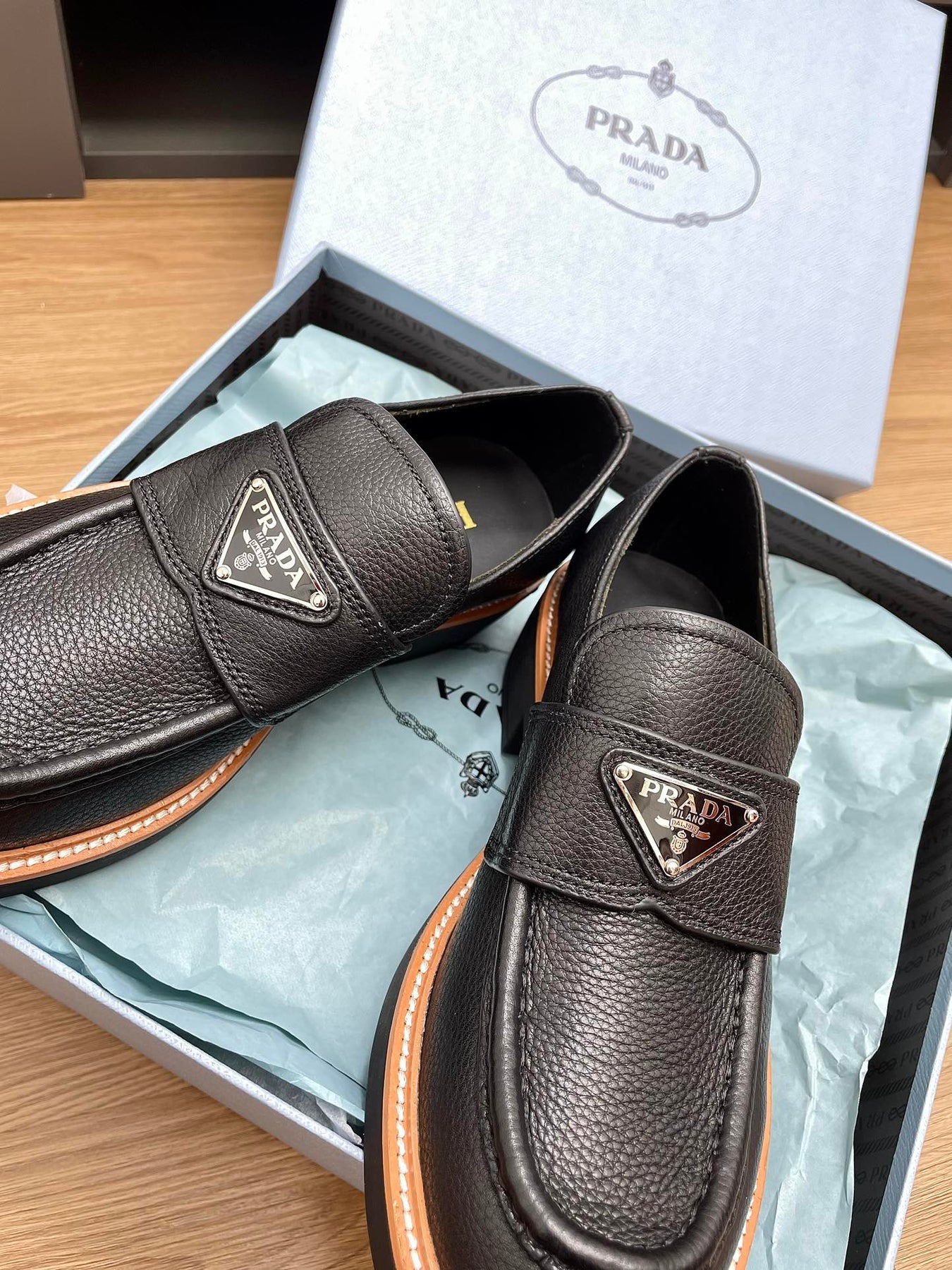 PRA CHOCOLATE LOAFERS BLACK CALFSKIN