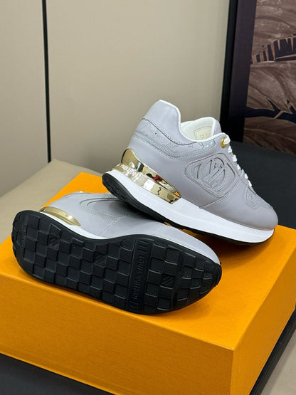 LV NEO RUN AWAY SNEAKER IN STEEL GRAY CALFSKIN