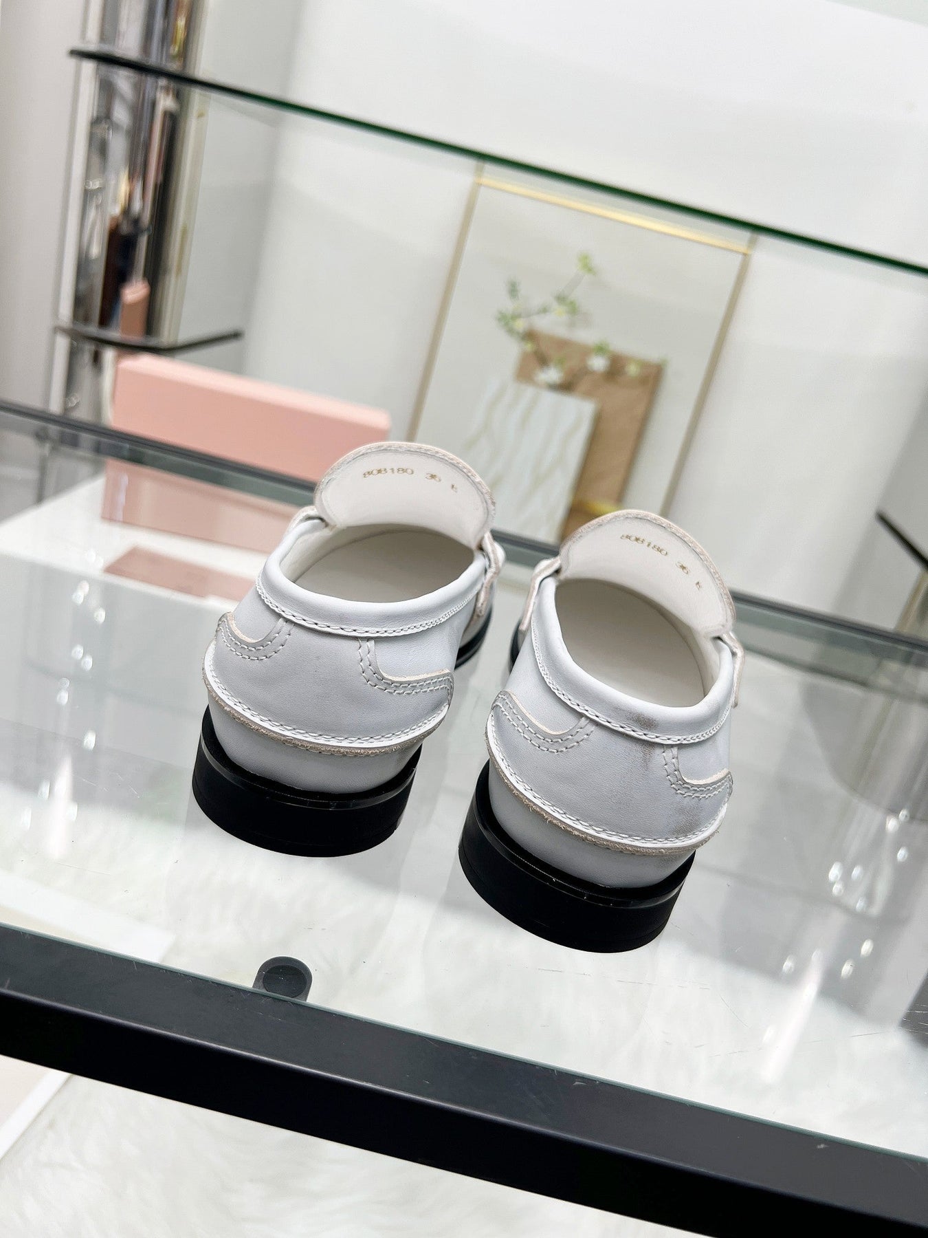 PENNY LOAFERS IN WHITE BLEACHED CALFSKIN