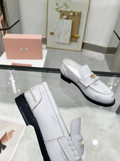 PENNY LOAFERS IN WHITE BLEACHED CALFSKIN