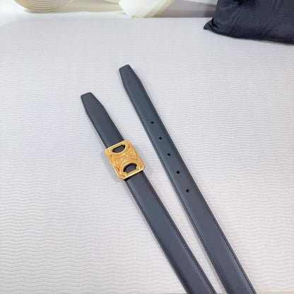 CL MEDIUM 25MM REVERSIBLE FRAMED TRIOMPHE BELT BLACK CALFSKIN GOLD HARDWARE