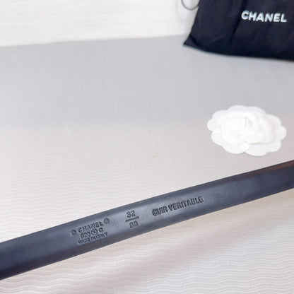 CC BELT 20 MM IN DESERT SAND SMOOTH CALFSKIN SILVER HARDWARE ATTACH RHINSTONE