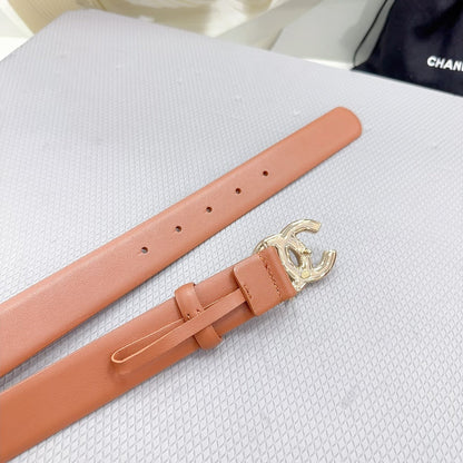 CC 30MM BELT IN TIGER ORANGE SHINNY CALFSKIN WHITE LOGO